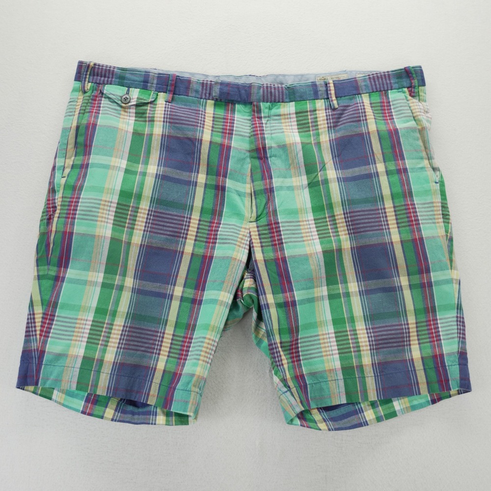 Polo Ralph Lauren Authentic India Madras Plaid Shorts Patchwork Mens 42 Blue